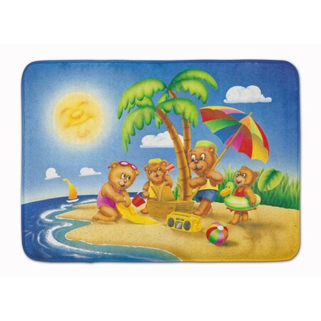 Carolines Treasures Bears Playing at the Beach Machine Washable Memory Foam Mat APH0375RUG